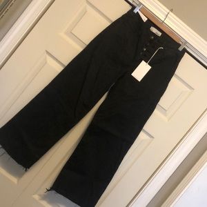 NWT Vervet black button fly wide leg jeans. Size 26.